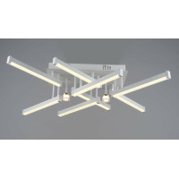 Потолочная LED люстра 52W Sirius с линейными рассеивателями 3000K/6500K белая/золотая IP20 B YH1315/8+2 WT