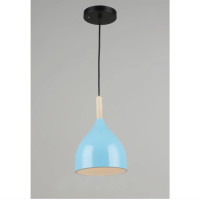 Люстра подвесная Sirius с голубым плафоном под лампу Е27 черное основание IP20 B N5655/1H BK+BLUE