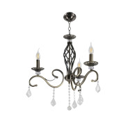 Люстра підвісна Sirius з декоративними кришталевими підвісами під три лампи Е14 бронзова IP20 B N120