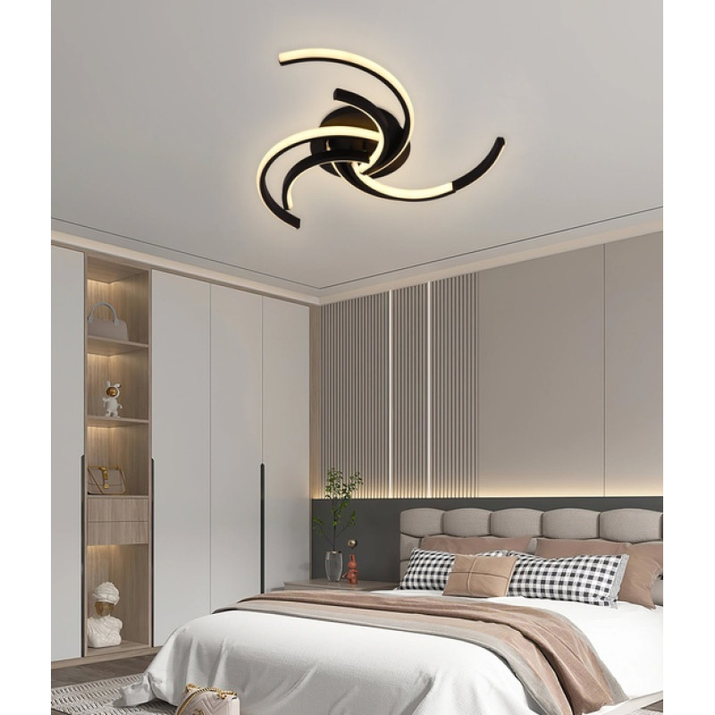 Потолочная LED люстра 48W с пультом Sirius с акриловыми плафонами 3000K-6500K черная IP20 LCD3002 BK