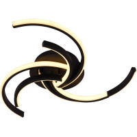 Стельова LED люстра 48W з пультом Sirius з акриловими плафонами 3000K-6500K чорна IP20 LCD3002 BK