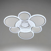 Стельова LED люстра 54W Sirius з акриловими плафонами 3000K/6500K біла/чорна IP20 B YH1332/108W WT+B