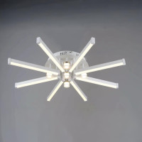 Стельова LED люстра 58W Sirius з лінійними плафонами 3000K/6500K біла/золота IP20 B YH1309/8+5 WT+GD