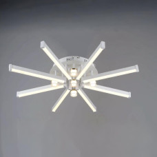 Стельова LED люстра 58W Sirius з лінійними плафонами 3000K/6500K біла/золота IP20 B YH1309/8+5 WT+GD