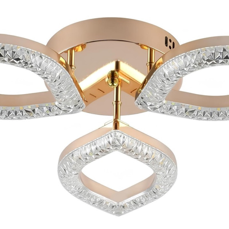 Стельова LED люстра 60W Sirius з пультом д/в 3000-6500К золота IP20 G 2721/3 GD 30W*2