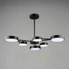 Стельова LED люстра 63W Valeso на шість круглих плафонів 3000К+6500К чорна IP20 B YH1354/3+3 BK 63W