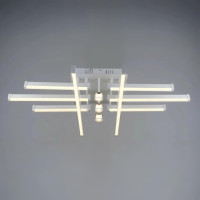 Потолочная LED люстра 64W Sirius с линейными плафонами 3000K/6500K белая/золотая IP20 B YH1316/8+3 WT+GD