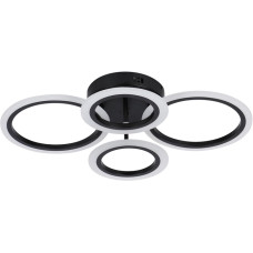 Потолочная LED люстра 72W с пультом Valeso с плафонами-кольцами 3000-6500K черная IP20 G 2716/2+2 BK 72