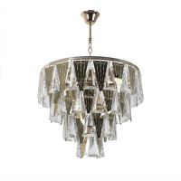 Подвесная хрустальная люстра Sirius с четырьмя ярусами под шесть ламп Е27 золотистая IP20 B E1863/6