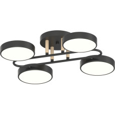 Стельова LED люстра 72W Valeso на чотири круглі плафони 3000/4200/6000К чорна IP20 XI3322-4