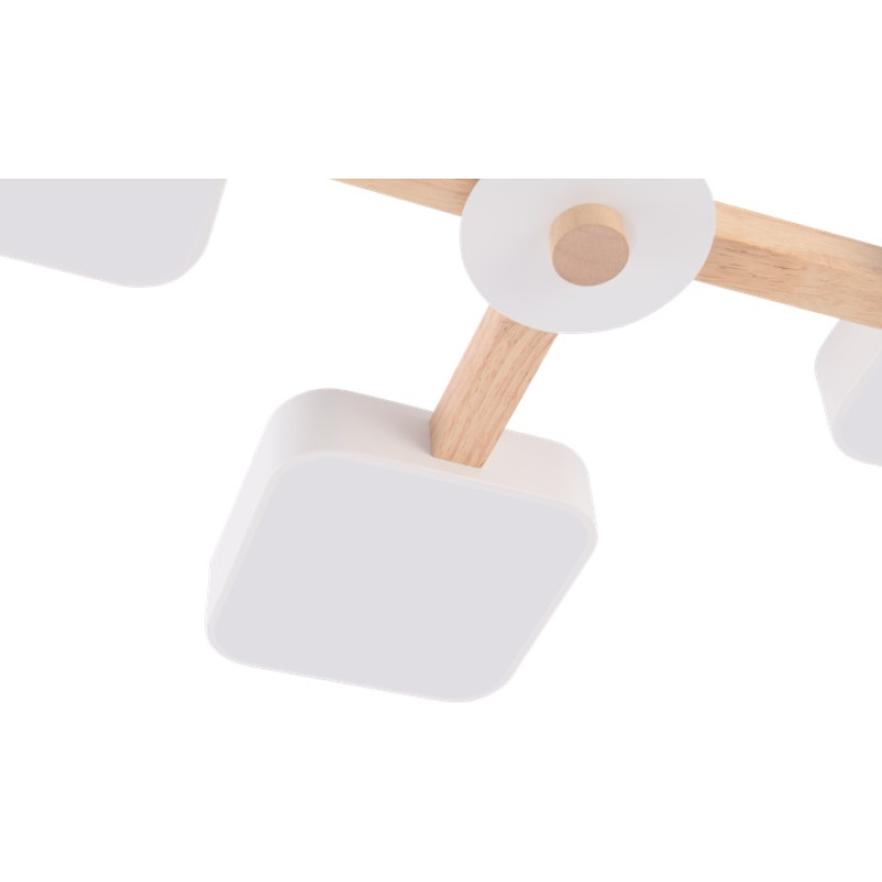 Стельова LED люстра 72W Valeso з дерев'яним каркасом 3000/4200/6000К біла IP20 XI3354-4