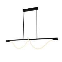 Стельова LED люстра 74W з пультом Valeso з вигнутим розсіювачем 3000-6500К чорна IP20 G 2914/1000 74