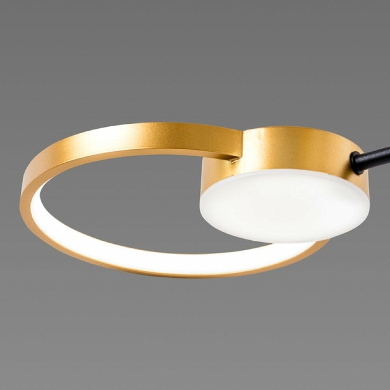 Стельова LED люстра 80W Sirius з вісьмома акриловими плафонами 3000-6500К чорна/золота IP20 Ш 1312/8