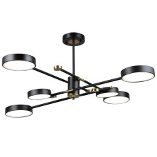 Стельова LED люстра Sirius 132W з акриловими плафонами 3000-6500К чорна/мідь IP20 B YH1124/6 BK+COP