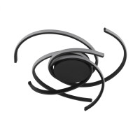 Потолочная LED люстра 92W с пультом Sirius с изогнутыми рассеивателями 3000K-6500K черная IP20 LCD3001 BK