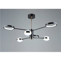 Потолочная LED люстра Sirius 51W с круглыми плафонами 3000-6500К черно-золотая IP20 B YH872/3+3 COFFEE