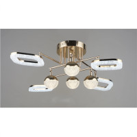 Стельова LED люстра Sirius 76W на вісім плафонів різної форми 3000-6500К золота IP20 B YH1185/4+4