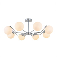Потолочная люстра Sirius на восемь плафонов в форме шара под лампу Е27 хром IP20 G 74534/8 CR