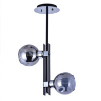 Потолочная люстра Sirius с двумя плафонами в форме шара под лампу E27 хром IP20 Ю 9800В/2