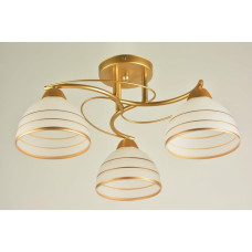 Стельова люстра Sirius з металевим каркасом із плафонами під три лампи Е27 золота IP20 Л 1457/3