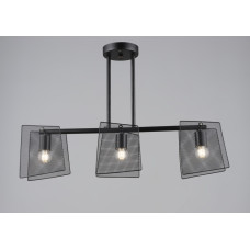 Потолочная люстра Sirius с металлическими сетчатыми пластинами под три лампы Е27 черная IP20 B S2469/3 BK