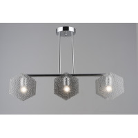 Потолочная люстра Sirius со стеклянными пластинами под три лампы Е27 хром IP20 B S2472/3 CH