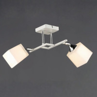 Потолочная люстра Sirius на два стеклянных плафона под лампу Е27 белая/хром IP20 B N6646/2 WT+CR