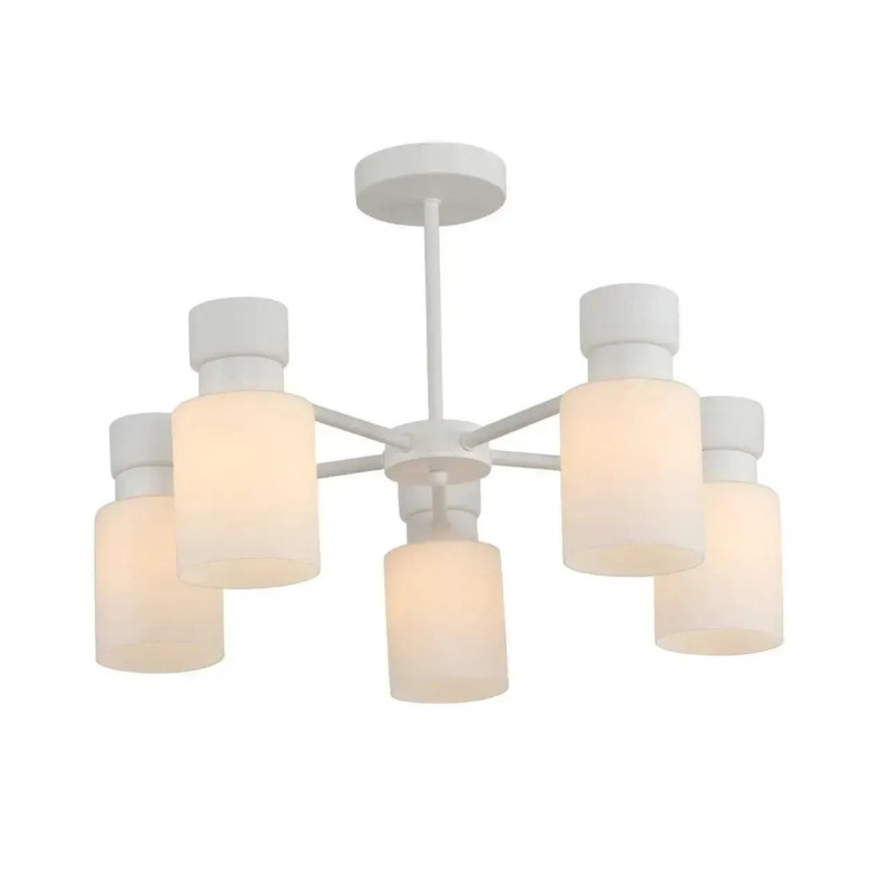 Стельова люстра Sirius на п'ять матових плафонів під лампу Е27 біла IP20 G 07471/5 Matte White