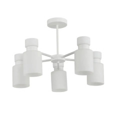 Стельова люстра Sirius на п'ять матових плафонів під лампу Е27 біла IP20 G 07471/5 Matte White