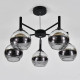 Стельова люстра Sirius на п'ять прозорих плафонів під лампу Е27 чорна IP20 DW008-5 BK