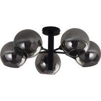 Стельова люстра Sirius на п'ять затемнених плафонів під лампу Е27 чорна IP20 GLX-22901-5