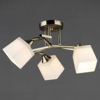 Потолочная люстра Sirius на три квадратных плафона под лампу Е27 бронзовая IP20 B N6651/3 AB