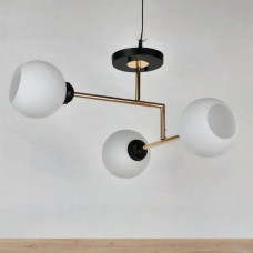 Потолочная люстра Sirius на три матовых плафона под лампу Е27 черная/золото IP20 L0020-3 BK+FGD