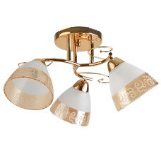 Стельова люстра Sirius на три матових плафони під лампу Е27 золота IP20 Л 8003/3 FG