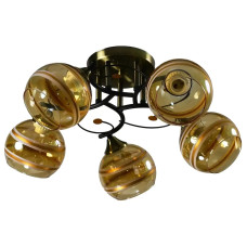Стельова люстра Valeso на п'ять затемнених плафонів під лампу Е27 мідь IP20 B N6609/5 COP