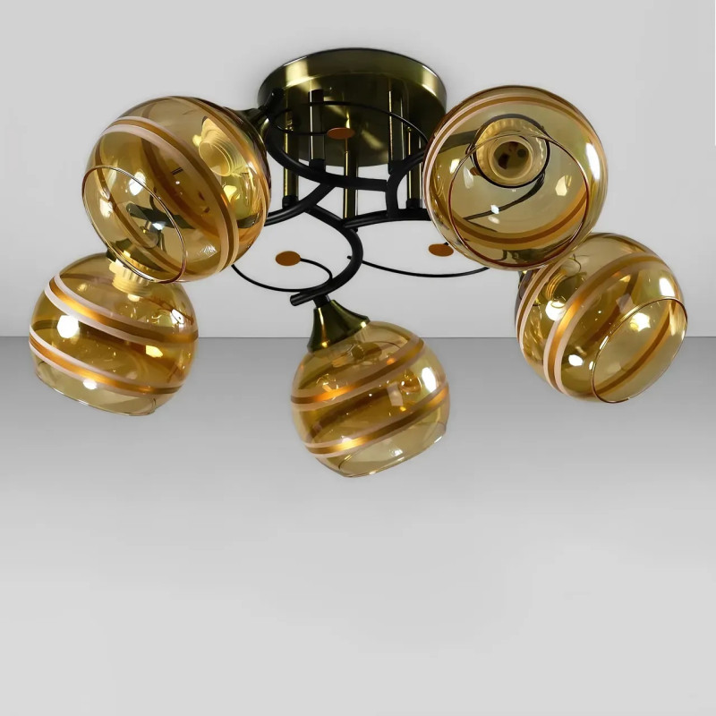 Потолочная люстра Valeso на пять затемненных плафонов под лампу Е27 медь IP20 B N6609/5 COP