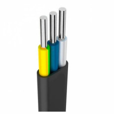 Кабель алюминиевый Укркабель АВВГ-П 3х2,5 мм² черный плоский