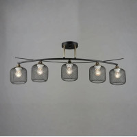 Потолочная люстра Valeso на пять металлических плафонов под лампу Е27 черная/золото IP20 B K2257/5 BK+FGD