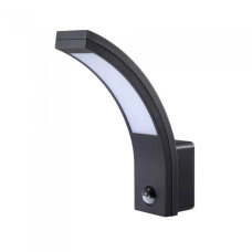 Фасадный LED светильник с датчиком движения VELMAX V-WLS-15, 10W, 4000K, 900Lm, IP54, черный 24-63-15-1