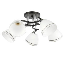 Люстра стельова з металевим каркасом Interees під п'ять ламп Е27 чорна/хром IP20 V 6121-5 BK+CR