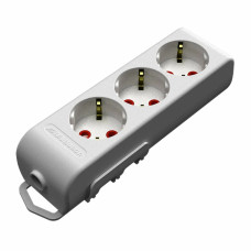 Колодка 3 гнезда с заземлением Mutlusan со шторками 49-12-13