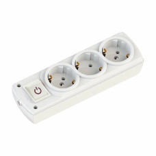 Колодка 3 гнезда с заземлением и выключателем Mutlusan 49-11-23