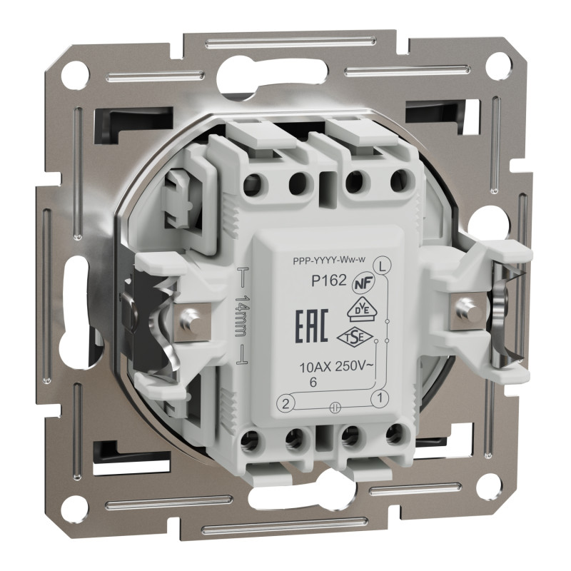 Перемикач одноклавішний з підсвічуванням Asfora Schneider Electric антрацит EPH1500171