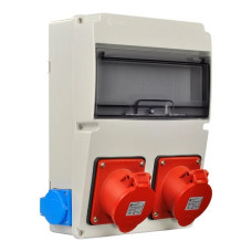 Бокс распределительный с силовой розеткой 16А/4 (3Р+РЭ) (2шт), 16А (2шт), IP44, TP Electric 220x300мм)