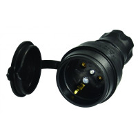 Розетка с заземлением, 16А, каучук, (IP44), Mutlusan