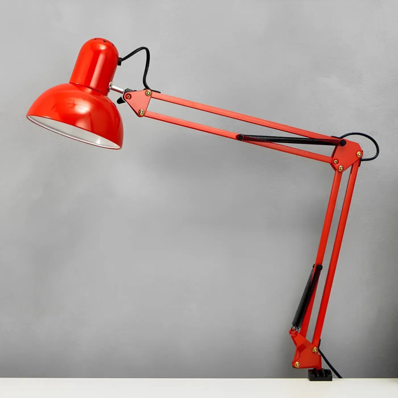 Настольная лампа Sirius TY 1800B на одну лампочку с прищепкой красный
