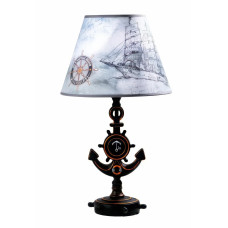 Настольная лампа Sirius с каркасом в виде якоря с абажуром ткани под лампу Е14 IP20 YG 18194-1T