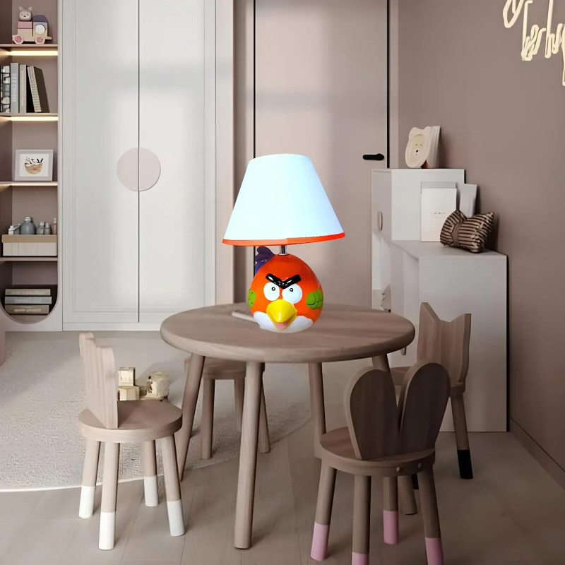 Настільна лампа Sirius з керамічною основою у вигляді птаха під лампу Е14 помаранчева IP20 D1-113