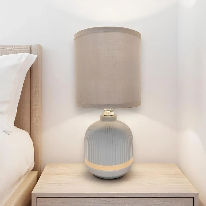 Настольная лампа Valeso с керамическим корпусом под лампу Е14 серая IP20 HS8876 GRAY