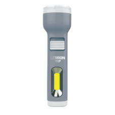 Ліхтарик LED ручний акумуляторний LEBRON L-HL-30 ABS сірий 1W + 1W COB USB 1200mAh Li-Ion 15-15-30